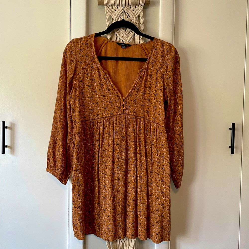 Burnt Orange Floral Dress